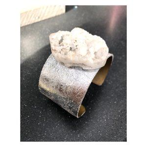 White Druzy Cuff Bracelet
